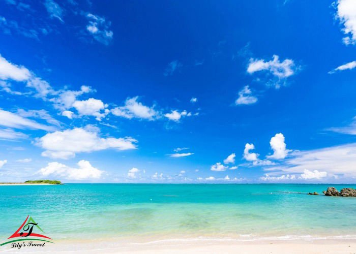 The golden sand beach