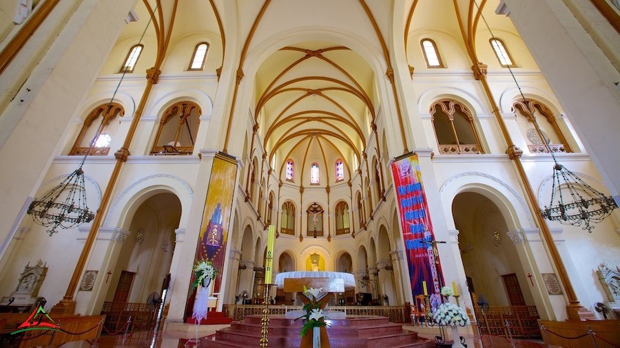 Inside the church