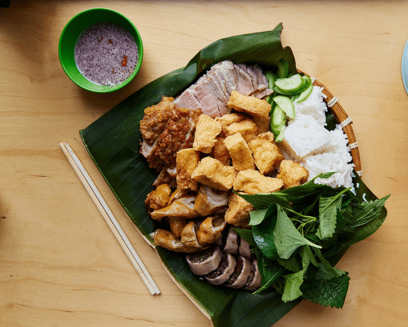 Bun Dau Mam Tom - Vermicelli with Fried Tofu and Shrimp Paste