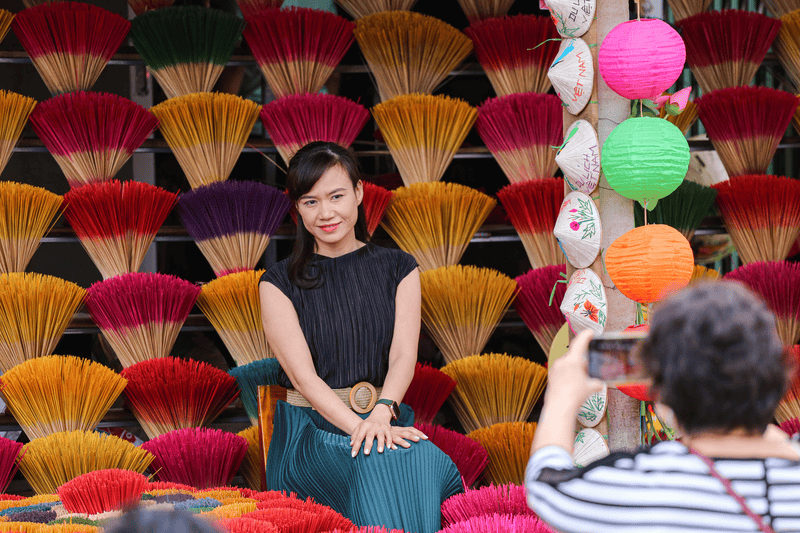 Visitors are able to take home a portion of Thuy Xuan's tradition by purchasing incense made in the locality