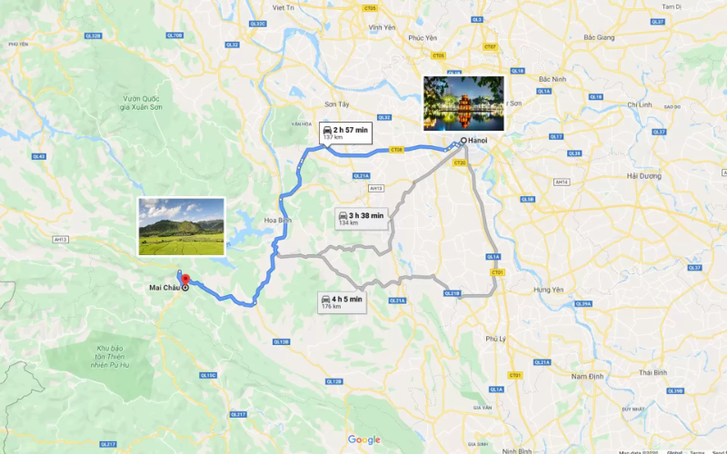 A trip from Hanoi to Mai Chau is a wonderful 140 km trip
