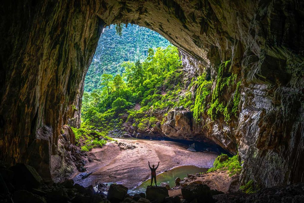 Erosion of the limestone by the river has carved out the massive chambers and passages