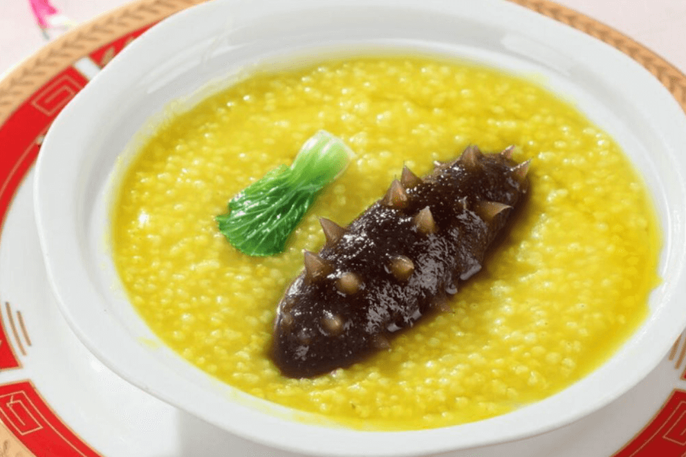 Sea cucumber soup is a cozy match for the cool, damp days