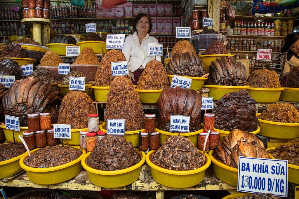 Chau Doc Market is packed with local specialties